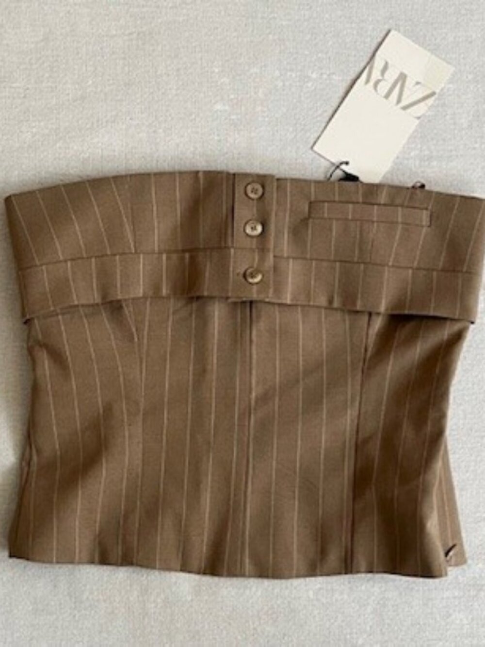 NWT Zara Pinstripe Strapless Tube Top Size XS